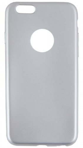 Силиконовый чехол New Metallic для Apple iPhone 6/6S матовый с вырезом серебро