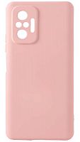 Силиконовый чехол для Xiaomi Redmi Note 10 Pro матовый с защитой камеры розовый