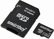 128GB карта памяти MicroSDXC class 10 SmartBuy U3 с адаптером SB128GBSDU3-01