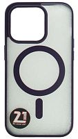 Силиконовый чехол для Apple iPhone 14 Pro MagSafe с окантовкой фиолетовый