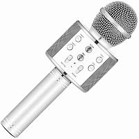 Колонка-микрофон Bluetooth/USB/micro SD/караоке (WS-858/C-335) серебро