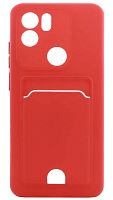 Силиконовый чехол для Xiaomi Redmi A1 Plus с кардхолдером красный