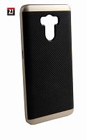 Силиконовый чехол Phone Case для XIAOMI Redmi Note 4 чёрный с золотым бампером карбон