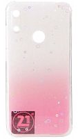 Силиконовый чехол для Huawei Honor 8A/Y6 (2019) с блестками градиент прозрачный розовый